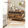 Feandrea Litter Box Enclosure, Cat Litter Box Furniture Hidden, with Removable Divider, High Legs, Cat House Rustic Brown - 2 of 4