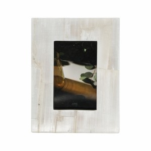 Modern Glam Selenite Stone Picture Frame - Elegant Glass & Wood Design for Home, Office, Bedroom & Living Room Decor - 1 of 4