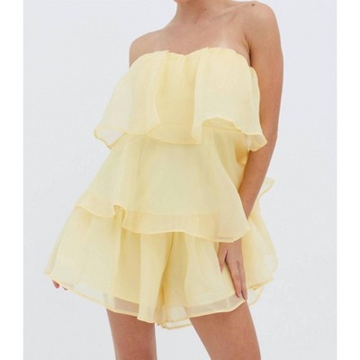 Women's Sunny Disposition Tiered Chiffon Romper - One and Only Collective