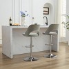 Modern Polyurethane Leather Height Bar Stool With Backrest Set of 2,360˚ Swivel Stool,Modern Stool Bar,Height Counter Stool-Cuddlewood - 3 of 4