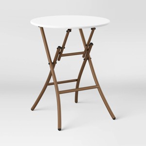 French Cafe Folding Round Patio Bistro Table White - Threshold™ - 1 of 4