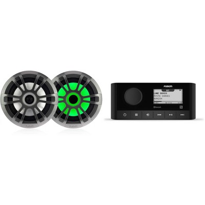 Fusion MS-RA60 Marine Stereo + EL-FL651SPG 6.5" 80W Speakers, Grey