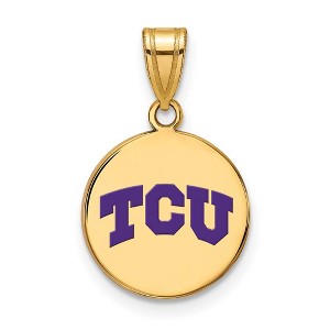 Black Bow Jewelry 14k Yellow Gold Plated Sterling Silver Texas Christian Horned Frogs NCAA Medium Pendant - 1 of 3
