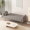 71.7Inch Sofa Bed, Modern Soft Fabric Comfy Sofa With 4 Metal Legs, Comfortable Armrest And Backrest, 2 Pillows, For Small Spaces, Apartment Gray - 3 of 4