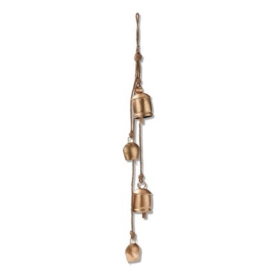 tagltd 26" Christmas Antique Bells & Jute Decorative Rope Garland