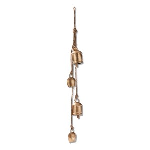 tagltd 26" Christmas Antique Bells & Jute Decorative Rope Garland - 1 of 3