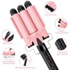 YEVYO 3 Barrel Curling Iron Hair Crimper, Dual Voltage Ceramic Tourmaline Three Barrels Hair Waver - 1-inch Curler Wand - Pink - image 3 of 4