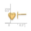 Black Bow Jewelry Kids 6mm Textured Edge Heart Post Earrings in 14k Yellow Gold - 4 of 4