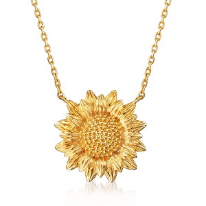 Ross-Simons 14kt Yellow Gold Sunflower Necklace Size 18 - 1 of 4