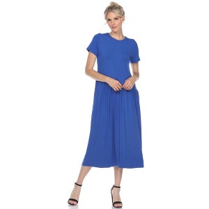 Women's Short Sleeve Asymmetrical Waist Maxi Dress - White Mark - 1 of 4