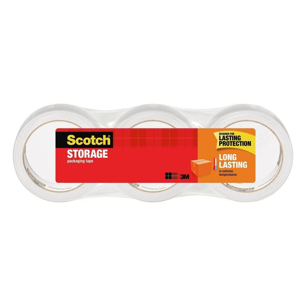 Scotch Long Lasting Storage Packing Tape, Storage Tape Withstands Extreme Temperatures, 1.88 in x 38.2 yd, 3 rolls: Packing & Shipping Tape Refill