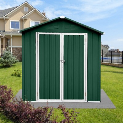Syemin Storage Sheds Outdoor Storage Sheds 6ftx4ft Apex Roof Waterproof Garden Storage Shed with Lockable Door, Green, 70.1"*46.4"*75.6"