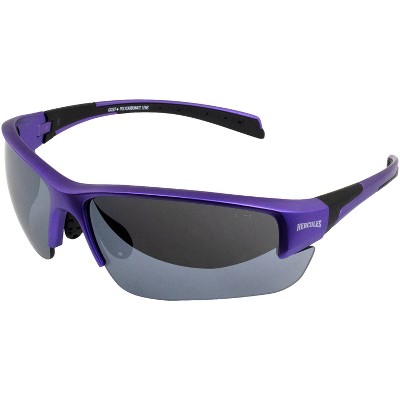 Men's Blade Rubberized Sport Sunglasses With Mirrored Lenses - All