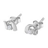 Haus of Brilliance Silver 1/10 Cttw Diamond Swirl Stud Earrings - 4 of 4