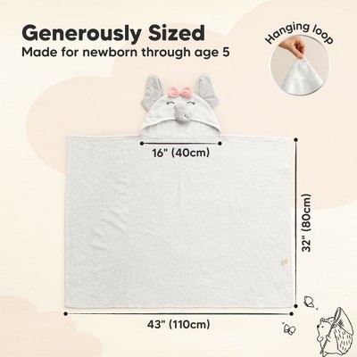 Ella Gray Organic Cotton Hooded Baby Towel Set