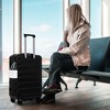 NAYSAYE Luggage Sets 3Piece Set 20Inch 24Inch 28Inch ABS Spinner Wheel Suitcase with Combination Lock for Travel, Black, 19.3"*11.4"*29.5" - 2 of 4