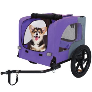 Gulches Pet Strollers: Purple Bicycle Pet Cart for Small and Medium Pets - 1 of 4