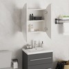vidaXL Bathroom Cabinet with Round Mirror&LED White 18.5 in.x18.5 in.x6.9 in. - 4 of 4