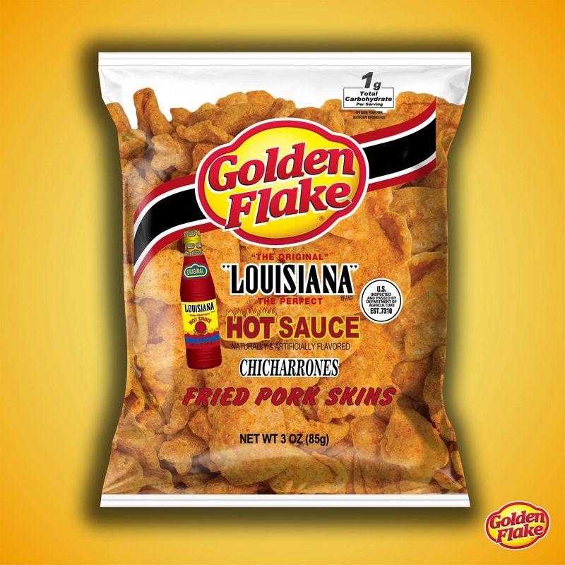 Golden Flake Louisiana Hot Sauce Fried Pork Skins - 3oz, 4 of 7
