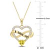 EVERLY JEWELRY | Yellow Plated Sterling Silver 2 1/2 CT TGW Yellow and White Cubic Zirconia Infinity Heart Pendant with Chain, 18 inc - 2 of 4