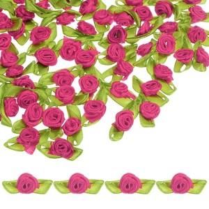 Unique Bargains Mini Ribbon Roses Fabric for Crafts Wedding 100 Pcs - 1 of 4