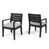 PAGED Outdoor Dining Chairs Contemporary Wood Patio Chairs with Arms, Upholstered Seat for Patio, Yard, Balcony - 3 of 4