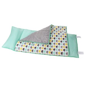 Bacati - Elephants Mint Yellow Gray Toddler Toddler Nap Mat - 1 of 4