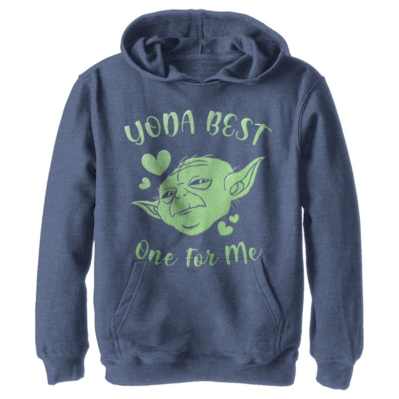 Boy's Star Wars Valentine's Day Yoda Best One for Me Pull Over Hoodie, 1 of 5