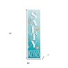HomeRoots 36" Aqua Blue And White Wood Sandy Kisses Porch Sign - 3 of 4