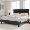 Full/Queen/King Size Bed Frame with Adjustable Headboard, Linen Fabric Upholstered, Heavy Duty Mattress Foundation, No Box Spring Needed - 3 of 4