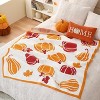 Amelie Home Chenille Knit Soft Cozy Throw, Reversible Festive Pattern, Fall Gift Blanket, Stylish Autumn Decor for Couch Bed - 2 of 4