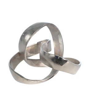 Sagebrook Home Decorative Knot Sculpture - Contemporary Abstract Silver Matte Decor Statue for Home or Office Table Accent - 1 of 4