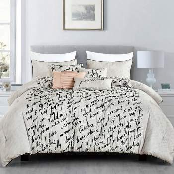 Esca Imelda Warm & Cozy 7pc Comforter Set:1 Comforter, 2 Shams, 2 Cushions, 1 Decorative Pillow, 1 Breakfast Pillow