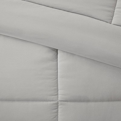 King Gray Microfiber Down Alternative Comforter Set