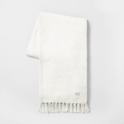 Knotted Fringe Throw Blanket White - Hearth & Hand™ with Magnolia