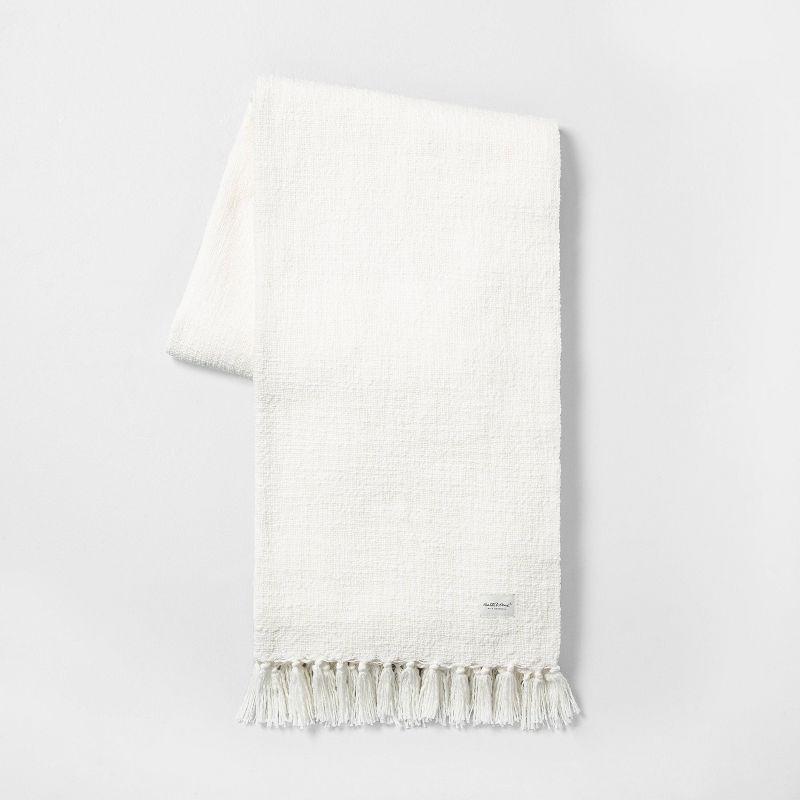 Knotted Fringe Throw Blanket White - Hearth &#38; Hand&#8482; with Magnolia, 1 of 11