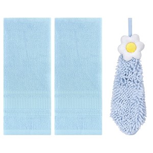REGALWOVEN 3 Pcs Solid Soft Absorbent Hand Towels for Bathroom - 1 of 4