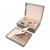 Unique Bargains PU Leather 2 Layer Jewelry Box with Drawer - 3 of 4