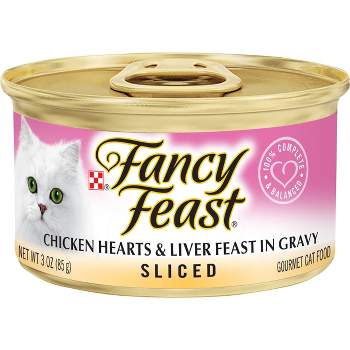 Purina Fancy Feast Sliced Gourmet Wet Cat Food Chicken Hearts & Liver Feast In Gravy - 3oz