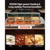 VEVOR Commercial Food Warmer, 1500W Electric Stainless Steel Steam Food Warmer with Glass Cover, 4-Pan Countertop Buffet Bain Marie, Silver - 3 of 4