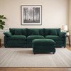 EHMKNP 3-Seat Corduroy Modular Sleeper Sectional Sofa - Comfy Upholstered with Ottoman for Living Room - 3 of 4