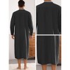 Lars Amadeus Men's Contrast Color Stand Collar Long Sleeves Button Nightgown - 4 of 4