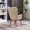 Sapphtopaz 1pc Contemporary Accent Chair Upholstered Silky Velvet Tufted Button Back Lounge Chair, Living Room Chair Cozy Armchair - 2 of 4
