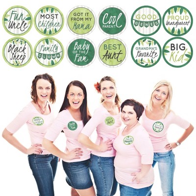 Big Dot of Happiness Family Tree Reunion - Family Gathering Party Funny Name Tags - Party Badges Sticker Set of 12