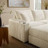 MYINDA 4 Pieces L-Shaped Corduroy Sofa Set with USB Charging Port, Multi-Functional Storage Armrests for Living Room,Beige - 4 of 4