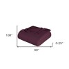HomeRoots King Plum Cotton Woven Chevron Blanket - 3 of 4