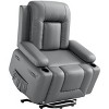 27in Wide Oversized Power Lift Recliner Chair for Elderly, Faux Leather Sofa with Heat, Massage, Side Pockets & Cup Holders for Living Room,Nursery - 2 of 4