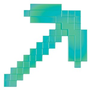 Mojang Synergies AB Minecraft Diamond Pickaxe Costume Weapons Chrome Finish - 1 of 4