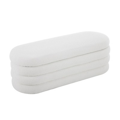 Ottoman with Storage,Foot Rest Bench Bag Floor Chair for Bedroom or Entryway in White