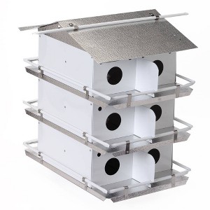 Birds Choice 20" Silver Assembled Purple Martin House Coates Round Entrance 3 Floor 12 Room Bird House: Weather-Resistant Aluminum, Pole Mounted - 1 of 4
